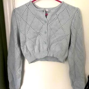 Baby blue garage cardigan